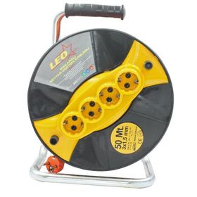 Leo 3x1.5 mm 50 mt Seyyar Makaralı Uzatma Kablosu