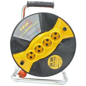 Leo 3x1.5 mm 50 mt Seyyar Makaralı Uzatma Kablosu
