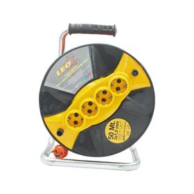 Leo 3x1.5 mm 50 mt Seyyar Makaralı Uzatma Kablosu