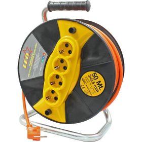 Leo Seyyar 3x2.5 mm 50 m Makaralı Uzatma Kablosu