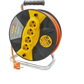 Leo Seyyar 3x2.5 mm 50 m Makaralı Uzatma Kablosu