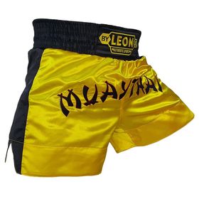 Leon Classic Sarı Nakışlı Muay Thai ve Kick Boks Antrenman Şortu