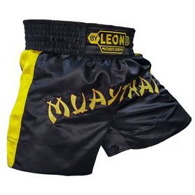 Leon Classic Sarı Nakışlı Muay Thai ve Kick Boks Antrenman Şortu