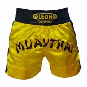 Leon Classic Sarı Nakışlı Muay Thai ve Kick Boks Antrenman Şortu