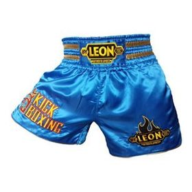 Leon Kick Boxing Nakışlı Mavi Profesyonel Kick Boks Şortu
