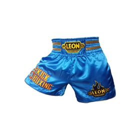 Leon Kick Boxing Nakışlı Mavi Profesyonel Kick Boks Şortu