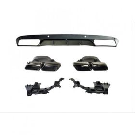 Leon Part Çmk Mercedes W205 C63 Sedan Siyah Difüzör Siyah Egzoz Seti