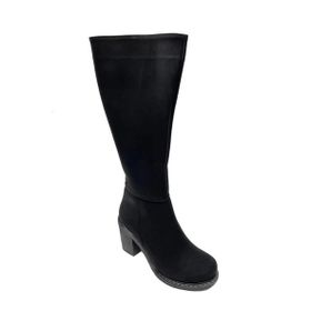 Leona 2503-21 Deri Trend Fashion Siyah Kadın Çizme