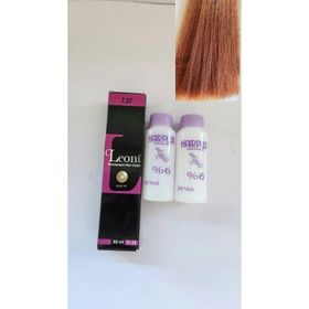 Leoni 7.37 Koyu Altın Sarı Profesyonel Saç Boyası + 2 Adet Oksidan