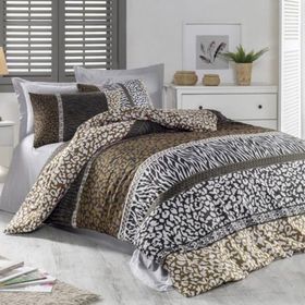 Leopard Kahverengi %100 Pamuk Tek Kişilik Nevresim Takımı