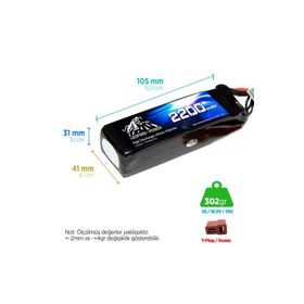 Leopard Power 2200 mAh 7.4V 2S 30C Lityum Polimer Lipo Batarya