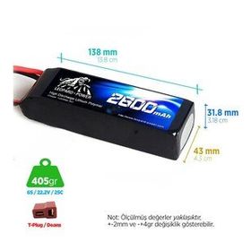 Leopard Power 2600 mAh 22.2V 6S 25C Lityum Polimer Lipo Batarya
