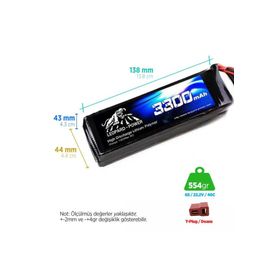 Leopard Power 3300 mAh 22.2V 6S 40C Lityum Polimer Lipo Batarya