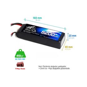 Leopard Power 5200 mAh 11.1V 3S 40C Lityum Polimer Lipo Batarya