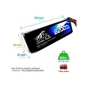 Leopard Power 6200 mAh 11.1V 3S 30C Lityum Polimer Lipo Batarya