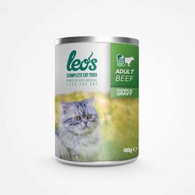 Leo's 24x400 gr Sığır Parça Etli Soslu Kedi Konservesi
