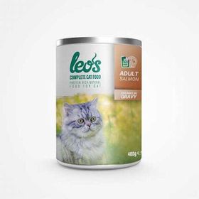 Leo's 24x400 gr Somon Parça Etli Soslu Yetişkin Kedi Konservesi