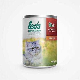 Leo's 400 gr Tavuk Parça Etli Soslu Yetişkin Kedi Konservesi