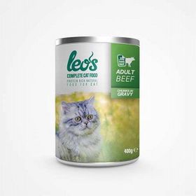 Leo's 6x400 gr Sığır Parça Etli Soslu Kedi Konservesi
