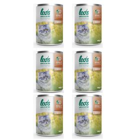 Leo's 6x400 gr Somon Parça Etli Soslu Kedi Konservesi