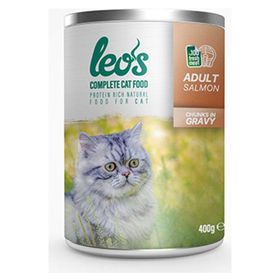 Leo's 6x400 gr Somon Parça Etli Soslu Kedi Konservesi