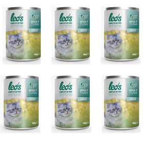Leo's 6x400 gr Ton Balıklı Parça Etli Soslu Kedi Konservesi