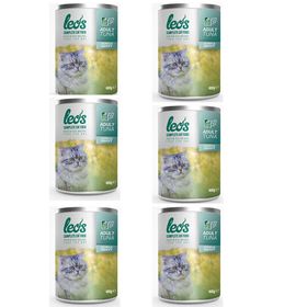 Leo's 6x400 gr Ton Balıklı Parça Etli Soslu Kedi Konservesi