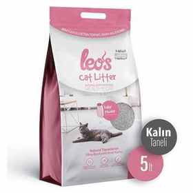 Leos Cat Litter Baby Powder Kokulu Kalın Taneli 5 lt Kedi Kumu