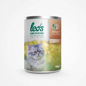 Leo's Somon Parça Etli Soslu 12x400 gr Yetişkin Konserve Kedi Maması
