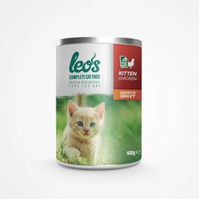 Leo's Tavuk Parça Etli Soslu 12x400 gr Yavru Konserve Kedi Maması