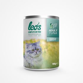 Leo's Ton Balıklı Parça Etli Soslu Konserve Yetişkin 24x400 gr Kedi Maması