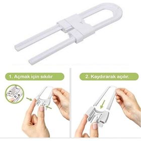Leoshop Bebek Çocuk Çekmece ve Dolap Koruma Raylı Güvenlik Sistemi Emniyet Kilidi