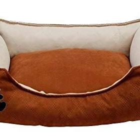 Lepus Soft Plus Mikrofiber Süet Kumaş Small Kahverengi 46x58x22 cm Kedi Ve Köpek Yatağı