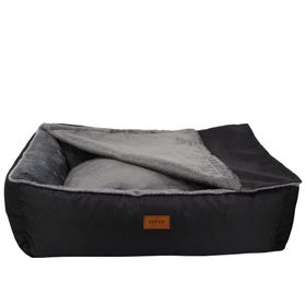 Lepus Winter Bed Siyah Medium Battaniyeli Kedi ve Köpek Yatağı