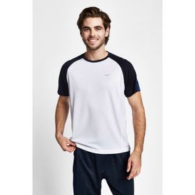 Lescon 19B-1126 Beyaz Koyu Lacivert Kısa Kollu Erkek T-Shirt