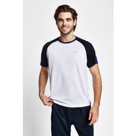 Lescon 19B-1126 Beyaz Koyu Lacivert Kısa Kollu Erkek T-Shirt
