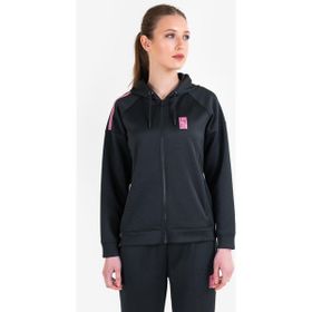 Lescon 23N-2128 Siyah Fermuarlı Kapüşonlu Kadın Sweatshirt