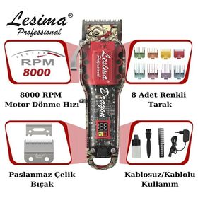 Lesima LS-1000 Dragon Kırmızı Tıraş Makinesi