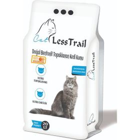 Less Trail 20 lt İnce Taneli Portakal Kokulu Beyaz Doğal Bentonit Topaklanan Kedi Kumu