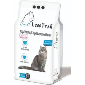 Less Trail 20 lt Kalın Tane Pudra Kokulu Beyaz Bentonit Kedi Kumu