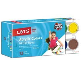 Lets 12 Renk Şişede 12x25 ml Akrilik Boya