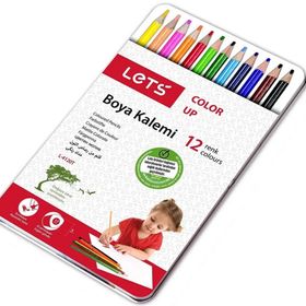 Lets L-4120T 12 Renk Kuru Boya Metal Kutu Tam Boy
