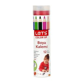 Lets L-4212 Tam Boy Metal Tüp 12 Renk Kuru Boya Kalemi