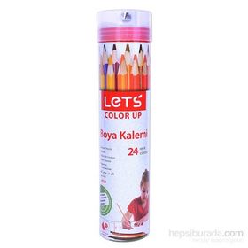 Lets L-4224 Tam Boy Metal Tüp 24 Renk Kuru Boya Kalemi