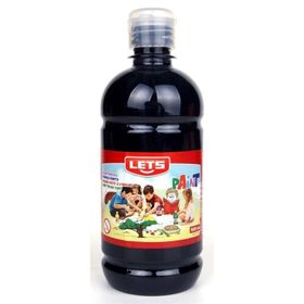 Lets L 5109 Siyah 500 ml Plastik Şişe Guaj Boya