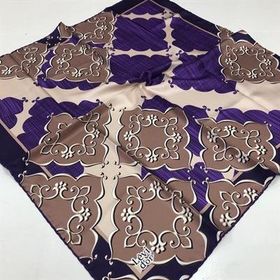Levidor 20834 Mor Vintage Desen Tivil İpek Eşarp
