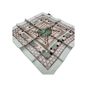 Levidor 20911 Açık Yeşil Geometrik Desen Tivil İpek Eşarp