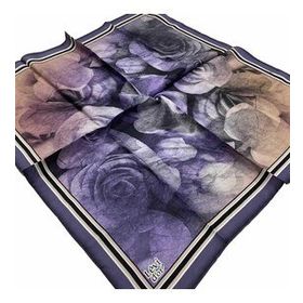 Levidor 21347 Mor Batik Desenli Tivil İpek Eşarp