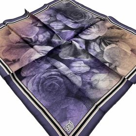 Levidor 21347 Mor Batik Desenli Tivil İpek Eşarp