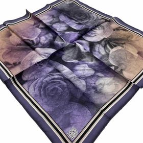 Levidor 21347 Mor Batik Desenli Tivil İpek Eşarp